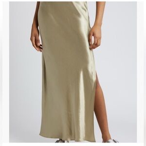 Topshop Gold Satin Maxi Skirt